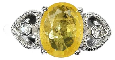 Produktbild von 925er Ring, Größe 17, Gelbgold, Saphir, Zirkonia