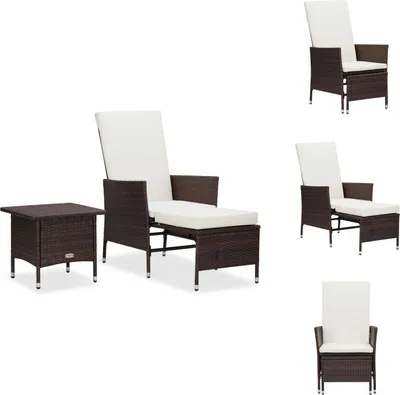 Image de vidaXL Ensemble de salon de jardin 2 pièces avec coussins Poly rotin brun - Ensemble de meubles de jardin