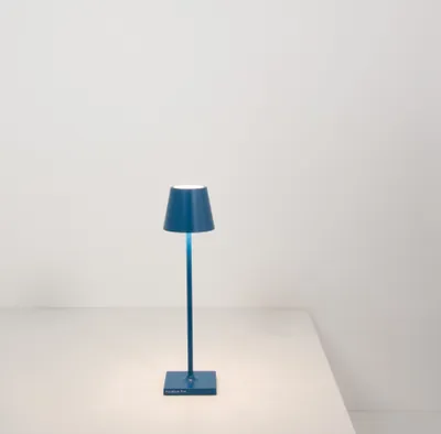 Produktbild von Zafferano Tischleuchte POLDINA MICRO MATT CAPRI BLUE blau Ø7x28cm