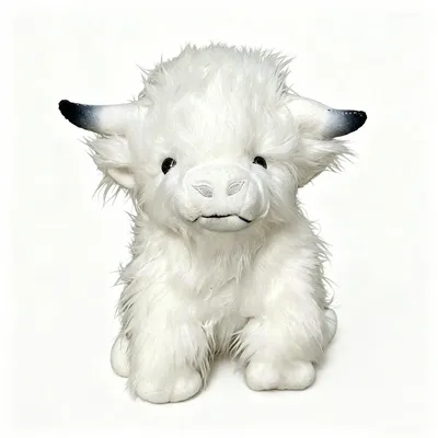 Image de Vache en peluche de 25 cm – Peluche représentant une vache des Highlands écossaises à poil long
