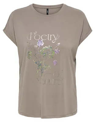 Produktbild von ONLY ONLFREE NEW S/S O-NECK TOP BOX JRS Taupe Gray/Free poetry S