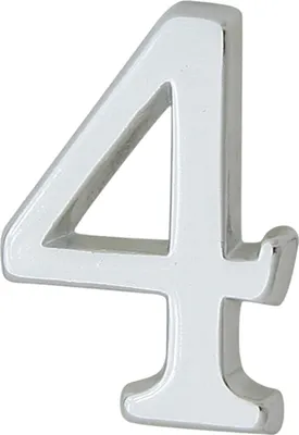 Produktbild von DOMINO Hausnummer Briefkasten Selbstklebend – 4 | 3D Türnummer Adressnummern Aufkleber | Hausnummern Klebend | Klebezahlen Wetterfest | Zahlen zum Aufkleben | Hausnummernschild | ZNAL | CHROM