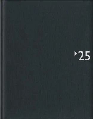 Produktbild von Wochenbuch anthrazit 2025 - Bürokalender 21x26,5 cm - 1 Woche auf 2 Seiten - mit Registerschnitt und Fadensiegelung - Notizbuch - 739-2621