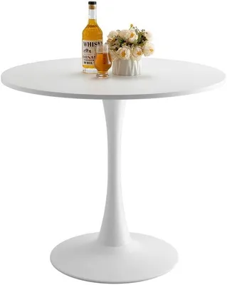 Image de Table ronde de salon et de salle à manger avec piètement métallique pour votre cuisine chaleureuse
