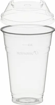 Produktbild von 50x Trinkbecher 400ml + Domdeckel stapelbar C-Loch