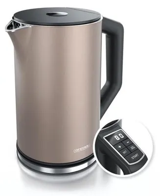 Productafbeelding van Roestvrijstalen waterkoker met temperatuurinstelling 40-100 graden in stappen van 5 - Dubbelwandig design - Model - 1,5 liter - 2200 W - Theekoker met temperatuurweergave - GS