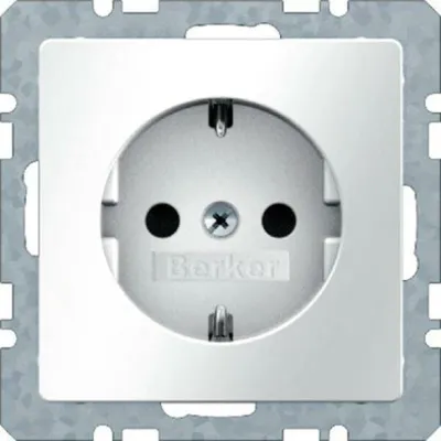 Image de Berker 41236089 Prise SCHUKO blanc polaire velours Berker Q.1/Q.3