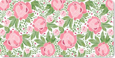 Produktbild von MuchoWow® Mauspad Mousepad Blumen - Rosa - Muster 60x30 cm - Mousepads - Maus Mat - Pad - Mausunterlage - Nachhaltig