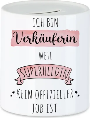 Produktbild von Ich Bin Verkäuferin Weil Superheldin Kein Anerkannter Job Ist Spardose  Geschenk Danke Sagen