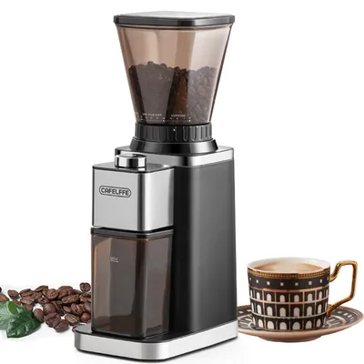 Elektrische Kaffeemühle mit 48 Mahlgraden, 420 Edelstahl-Kegelmahlwerk