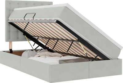 Zdjęcie produktu dla Łóżko z miejscem na przechowywanie i materacem 120 x 200 cm