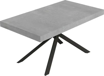 Image de Table Extensible Niket 160/264X90 Cm Pieds Béton Anthracite