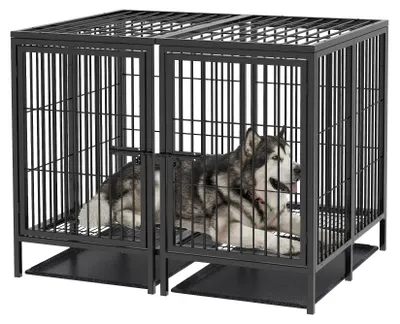 Image de Cage pour chien XXL - Cage de transport pour chien - Abri pour chien - Chenil - Cage - Double porte