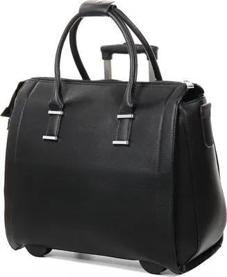 Produktbild von Elegante Damen Aktentasche Laptoptasche Trolley Groß 2 Rollen Schwarz Bowatex