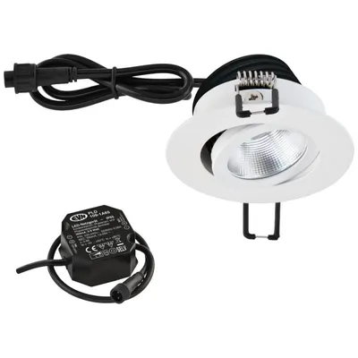 Produktbild von EVN P-LED Deckeneinbau rund schwenkbar weiß IP65 8.4W 4000K 1060lm 90Ra DIMM EinbauØ68