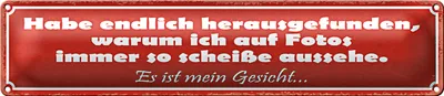 Produktbild von Blechschild Spruch 46x10cm Habe endlich herausgefunden, warum