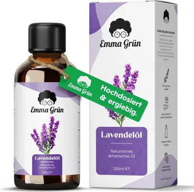 Produktbild von Emma Grün® Bio Lavendelöl 100ml – Ätherisches Öl für Diffuser & Raumduft