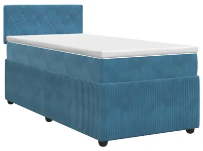 Productafbeelding van vidaXL Boxspringbed met matras, donkerblauw, 80 x 200 cm, fluweel
