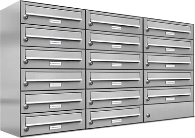Produktbild von 17er Edelstahl Briefkasten Anlage 17 Fach Wandbriefkasten Postkasten