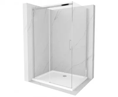 Zdjęcie produktu dla Mexen Omega kabina prysznicowa rozsuwana 110 x 70 cm, transparent, chrom + brodzik Flat - 825-110-070-01-00-4010