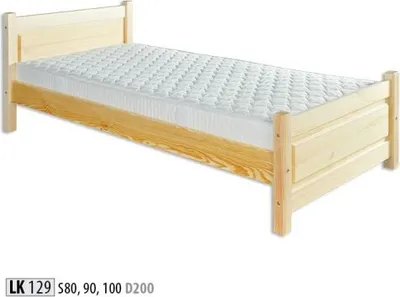 Produktbild von Vollholzbett Echtholz Massivholzbett 100x200 Einzelbett Seniorenbett Handarbeit