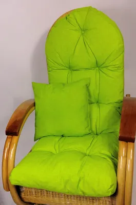 Produktbild von Auflage / Polster für Schaukelstuhl , Liegestuhl , Ersatzpolster Gr. 130 x 50 x 12 cm, Fb. hellgrün + Zierkissen 40 x 40 cm