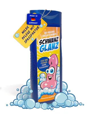 Produktbild von 1x SchwanzGlanz das Duschgel für den Mann mit einem tollen Penis | Shampoo | Scherzartikel | Geschenkidee | Männergeschenk | Geburtstagsgeschenk Sex