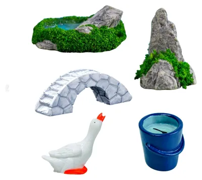 Produktbild von Set mit 5 Miniatur-Landschaftselementen für Dekoration