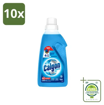 Image de 10 flacons de Calgon 3-en-1 ActiClean, gel nettoyant pour lave-linge - 750 ml - Lot de 10