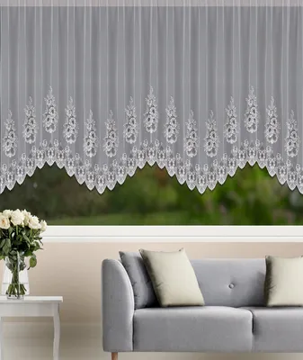 Produktbild von Fertigstore "Florentina" weiß - Jacquard Gardine von Albani: 125x450cm / Weiß Größe (HxB): 125x450cm Farbe: Weiß