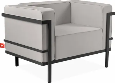 Produktbild von KONSIMO GARTENSESSEL Stahlgestell "TRIGLO" Dunkelgrau/Hellgrau, Stahl/Polyester/Schaumstoff, Modern, 99x70x69 cm