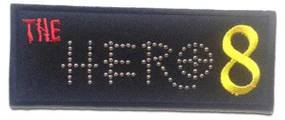 Obrázek produktu pro The Hero 8 Logo - nášivka, nažehlovací, nažehlovací nášivka, nášivka, nažehlovací, Velikost: 11,8 x 4,5 cm