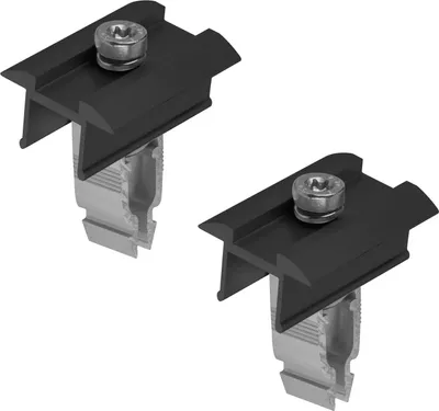 Produktbild von ALU Mittelklemme schwarz Click-System 30-45mm 2 Stück Solar PV für Befestigung Schiene