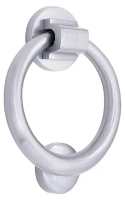 Türklopfer, Ringform, satiniertes Chrom, 110 mm, Messing