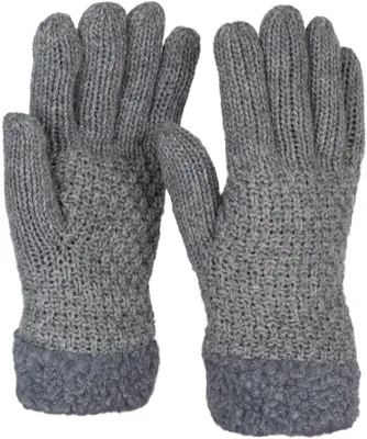 Image de styleBREAKER Gants chauds d'hiver pour femmes avec motif perlé et polaire, gants en tricot thermique, gants à doigts 09010032