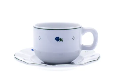 Produktbild von Tasse und Untertasse, Porzellan, blaue Blumen, 310 ml, G. Benedikt