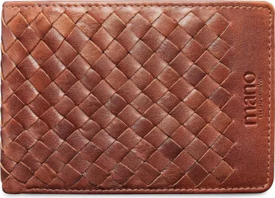Produktbild von mano Leder Geldbörse Don Luca Coin Wallet with Flap Cognac braun