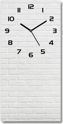 Produktbild von Wanduhr aus Glas – 30x60 cm - Glasbild - Glasuhr - Gehärtetes Glas -Backsteinmauer