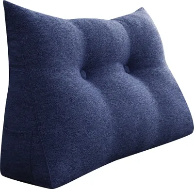 Produktbild von Ergonomisches Kopfteilkissen in Leinenoptik, Lesekissen, Keilkissen, Rückenkissen, Ruhekissen, Dekokissen
