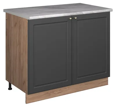 Zdjęcie produktu dla Szafka pod zlew Vicco Fame-Line Anthrazit Gold rustykalny/Dąb goldkraft 100 cm, BP Marmur, Model 61955