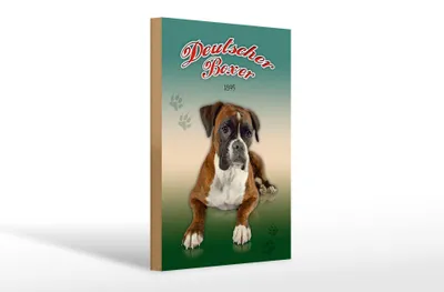 Produktbild von Holzschild Hund 20x30cm Deutscher Boxer 1895