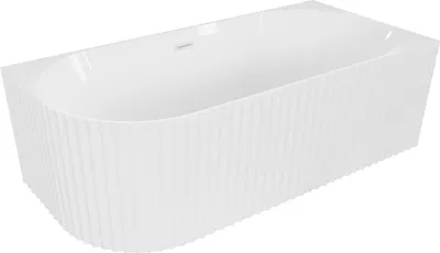Immagine prodotto di Mexen Gia vasca da bagno freestanding angolare scanalata destra 150 x 75 cm, bianco lucido, troppopieno bianco - 52701507500P-20