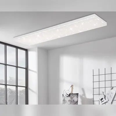 Zdjęcie produktu dla Panel LED BRILONER FRAMELESS, zdalne sterowanie, możliwość ściemniania, regulacja temperatury barwowej CCT, dekor gwiazdy, biały, 119,5 x 29,5 x 6,9 cm