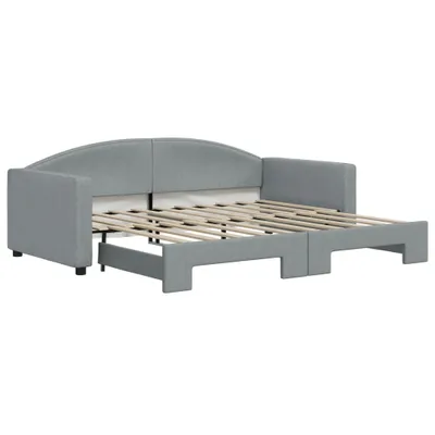 Zdjęcie produktu dla vidaXL Łóżko dzienne rozkładane jasnoszare 90x190 cm tkanina