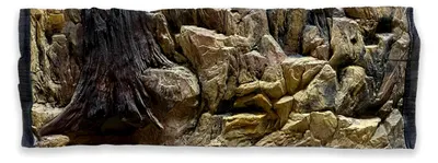 Produktbild von 3D Rückwand für Aquarien und Terrarien 100x40cm, 100x50cm, 100x60cm mit Fels- und Wurzelstruktur