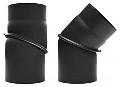 Image de Tuyau de cheminée réglable, coude - 180 mm - Noir