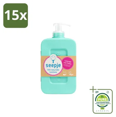 Imagen del producto de 15 unidades de jabón líquido para manos Seepje, aroma lavanda y tonka, 300 ml, pack grande