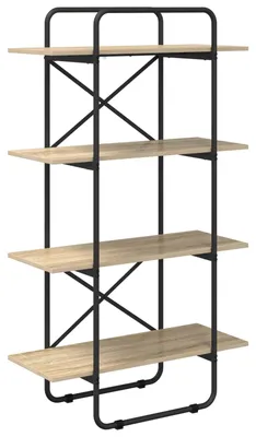 Immagine prodotto di Libreria a 4 ripiani, dimensioni 80 x 35 x 140 cm, finitura Sonoma in legno di quercia