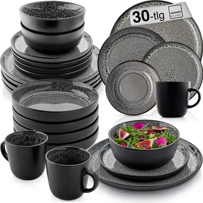 Produktbild von SÄNGER Steingut Geschirrset Sydney, Kombiservice 30 teilig für 6 Personen