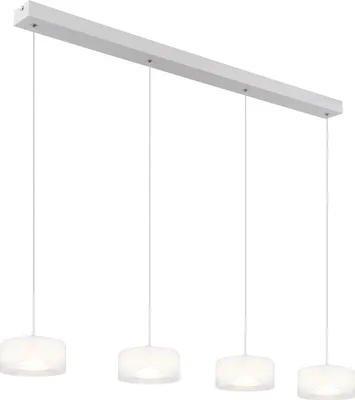 Produktbild von Globo Lighting Hängeleuchte Metall weiß matt, Glas opal, klar verlaufend, Acryl opal, Kabel PVC weiß, Höhe kürzbar, LxBxH: 1050x150x1500mm, inkl. LED 24W 230V, 2900lm Source, 1700lm Output, 4000K